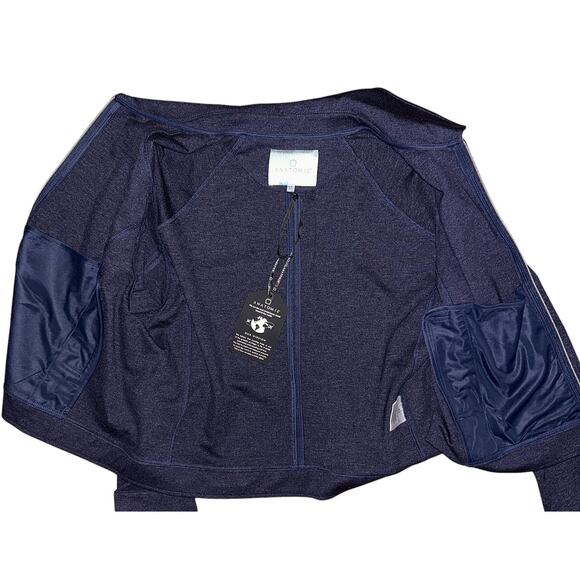 NWT Anatomie Elena Cropped Navy Blue Textured Stretch Jacket Women's XL - Picture 5 of 8